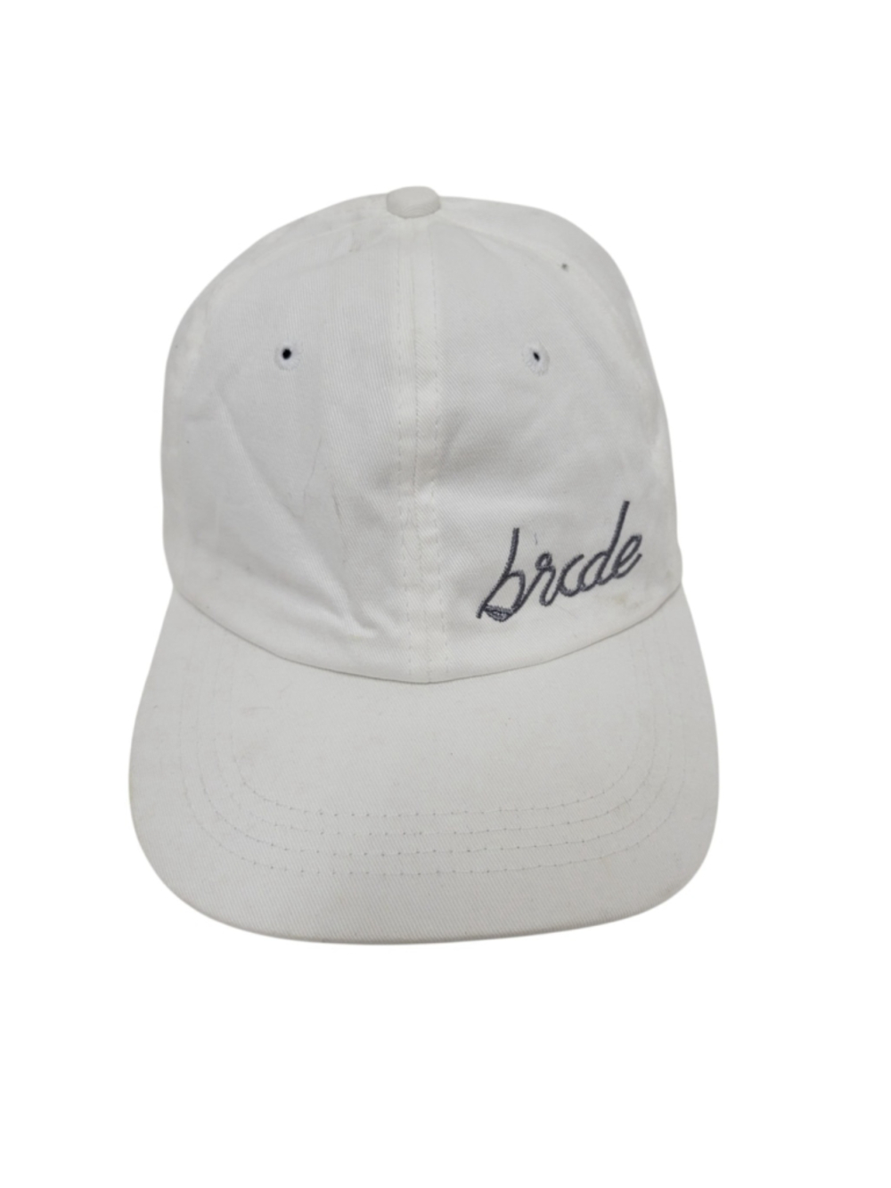 Francesca's Baseball Cap Women White Bride Embroidery Adjustable Strapback Hat